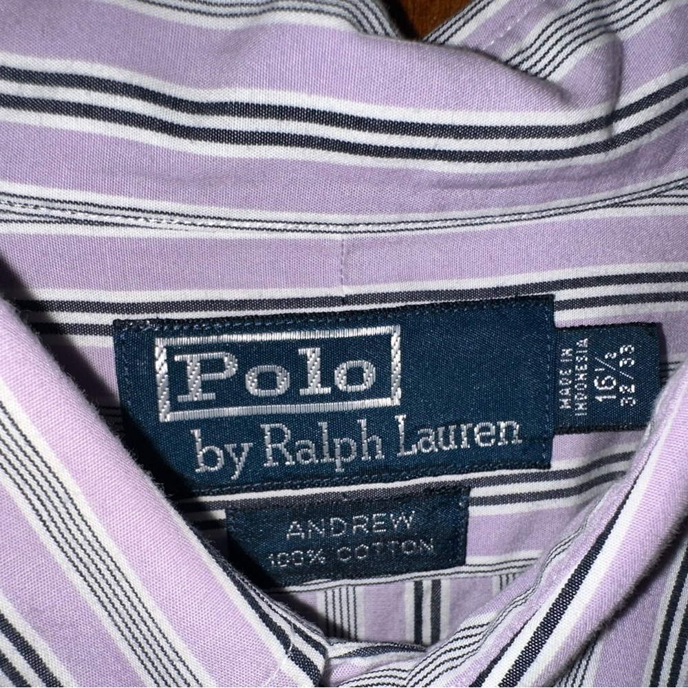 Polo by Ralph Lauren Men's Purple Striped Shirt
